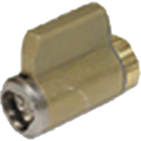 A close up of a brass valve on a white background.