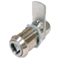 A close up of a key lock on a white background.