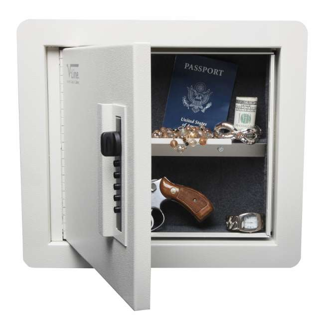 A safe with a passport on top of it
