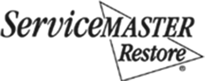 A black and white logo for servicemaster restore
