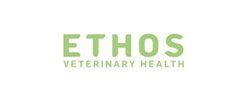 The Ethos Veterinary Health logo in light green text on a white background.