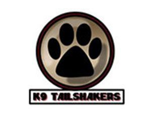 A dark-rimmed beige circle featuring a black paw print, with the text