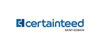 The CertainTeed logo in blue text with the Saint-Gobain tagline underneath on a white background.