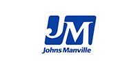 The blue Johns Manville company logo featuring the letters
