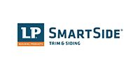Logo for LP SmartSide Trim & Siding featuring the blue LP brand box and dark blue brand name on a white background.