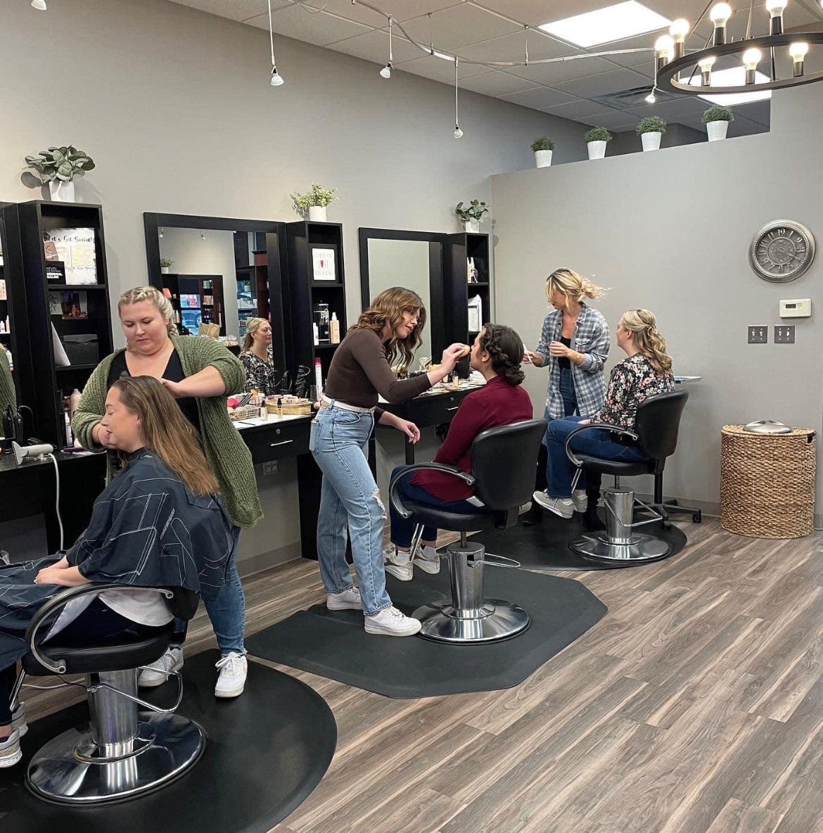 salon interior and clients