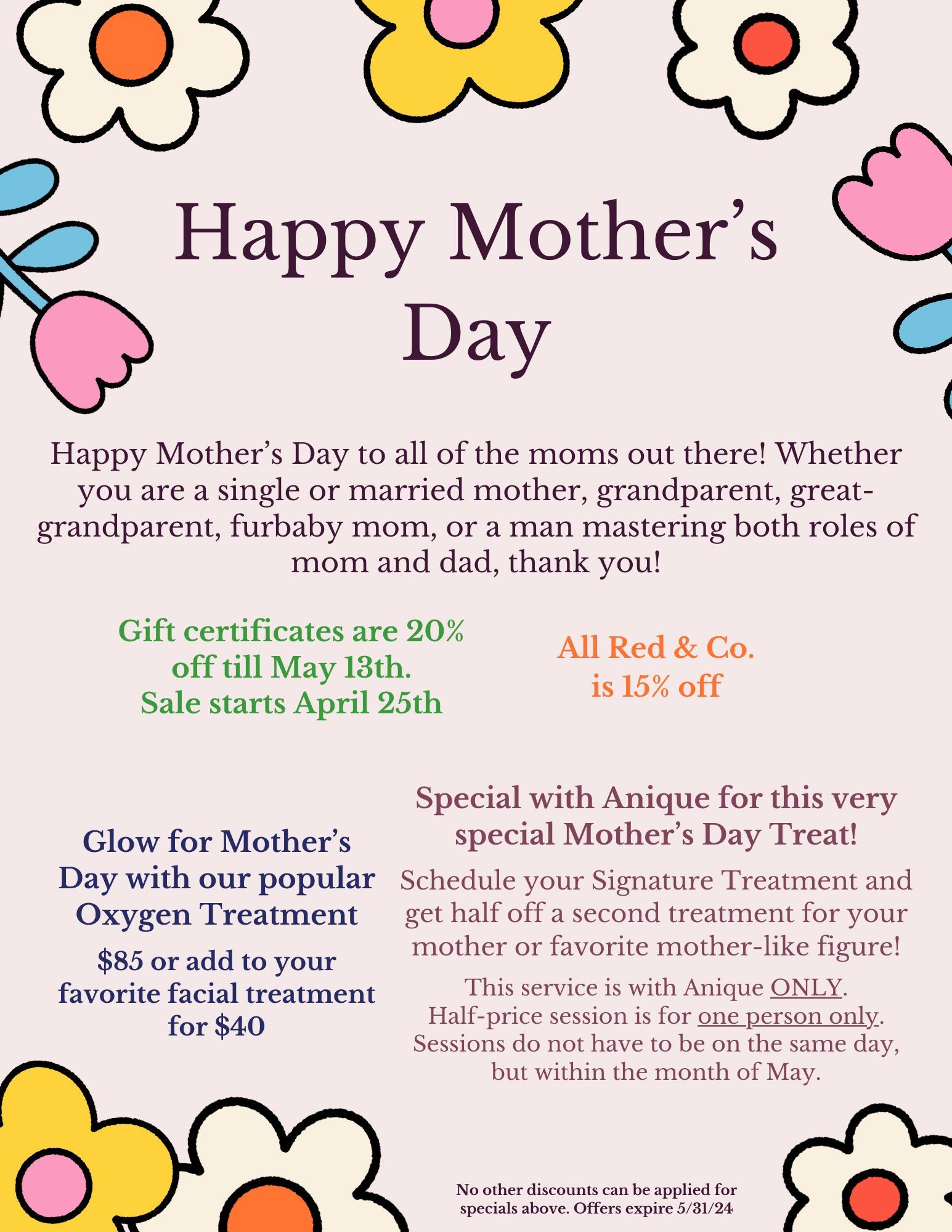 A poster that says happy mother's day on it