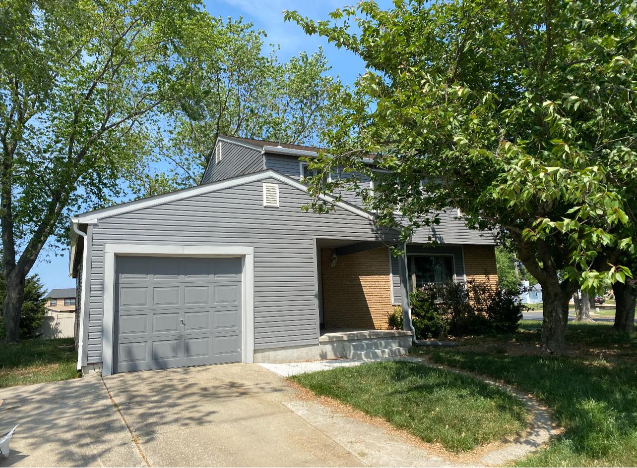 Gray house siding and garage