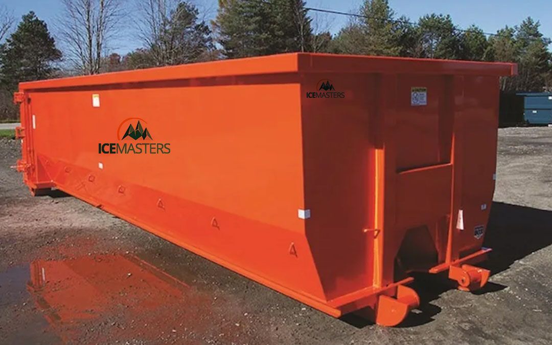 orange-colored roll-off container