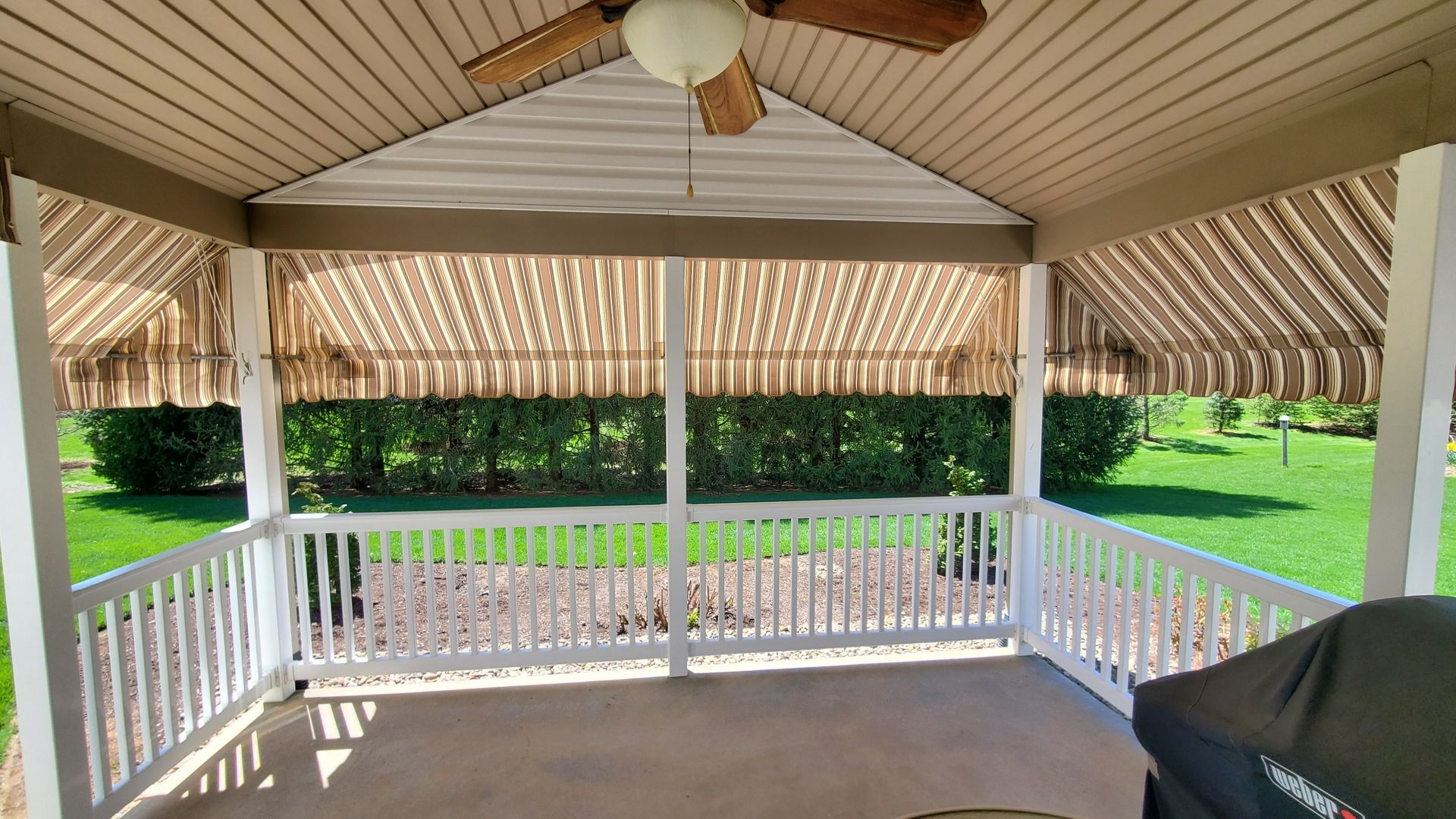 brown and beige residential awnings