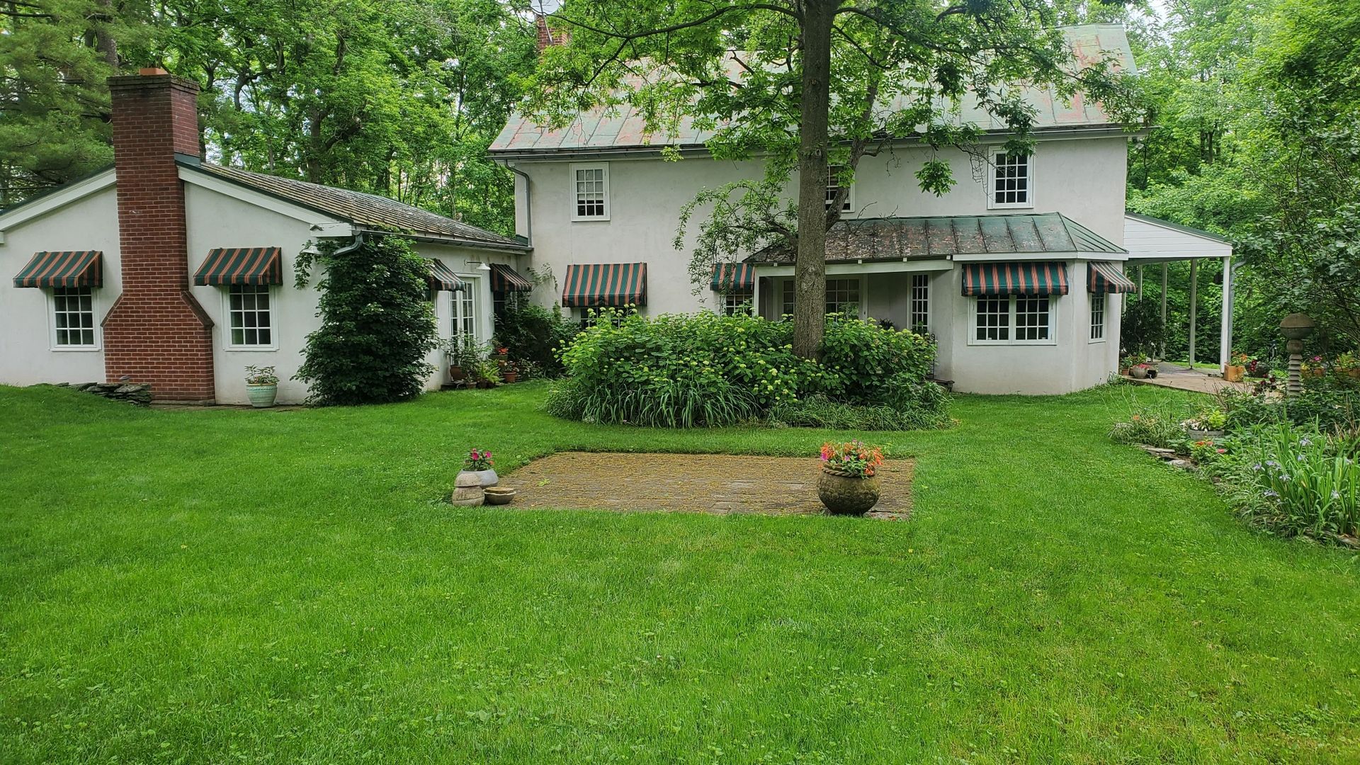 black and red residential awning