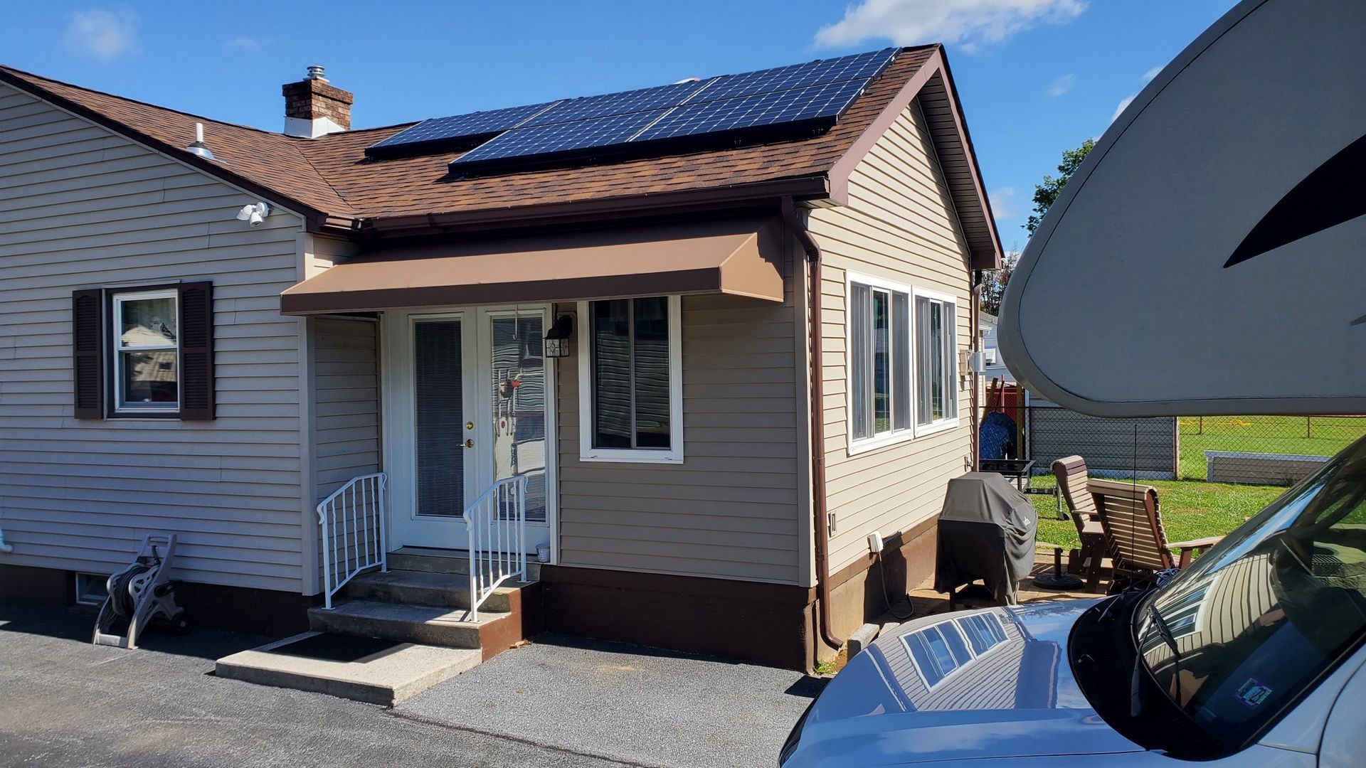 brown residential awnings
