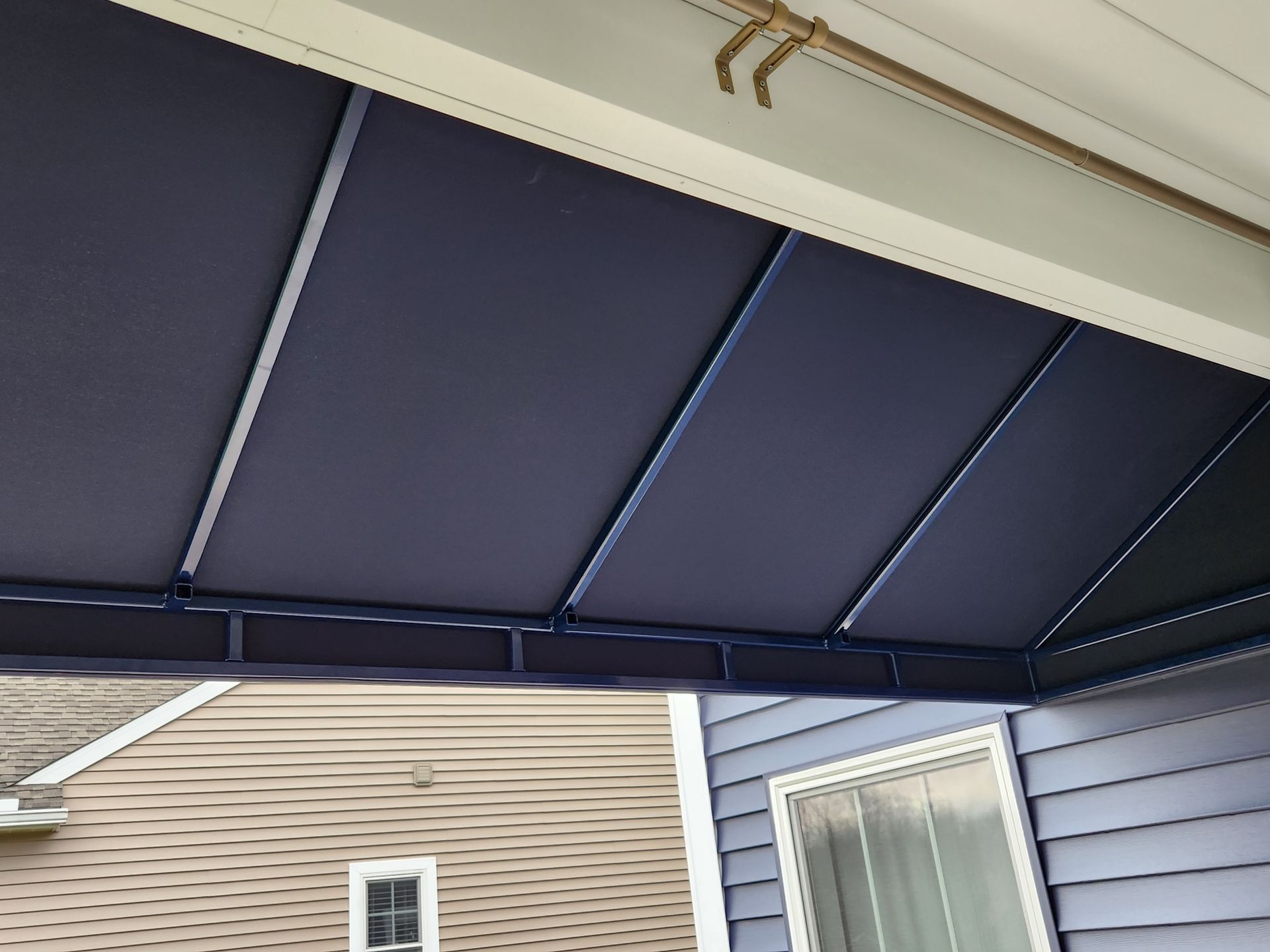 blue residential awning inner