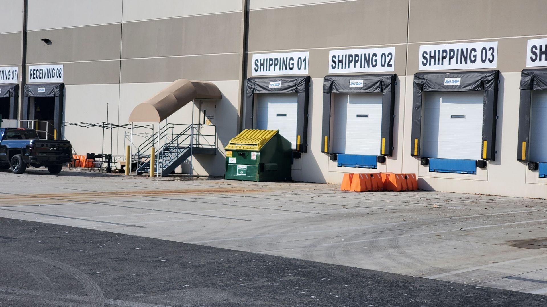 beige warehouse awnings