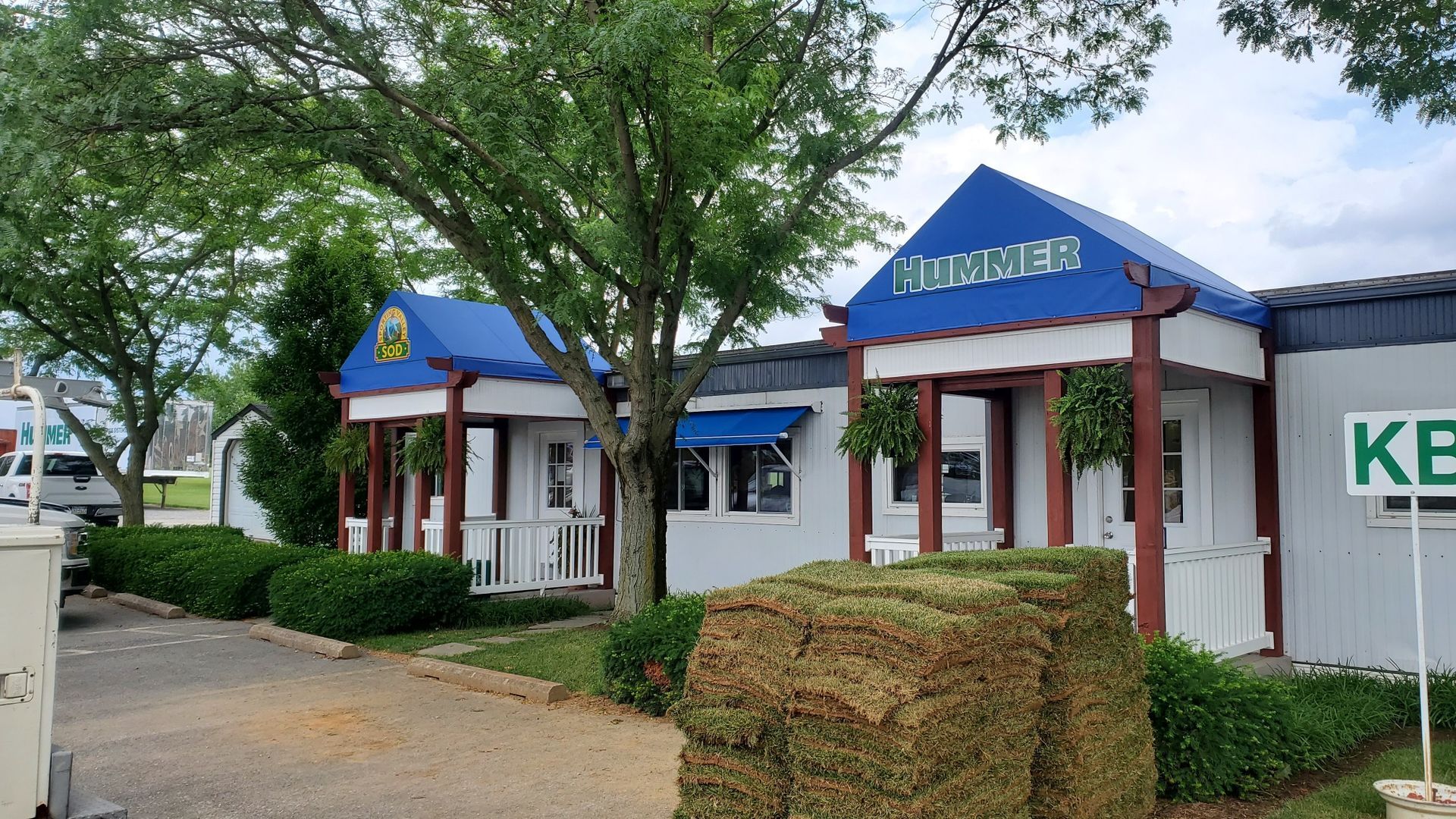 blue commercial awnings