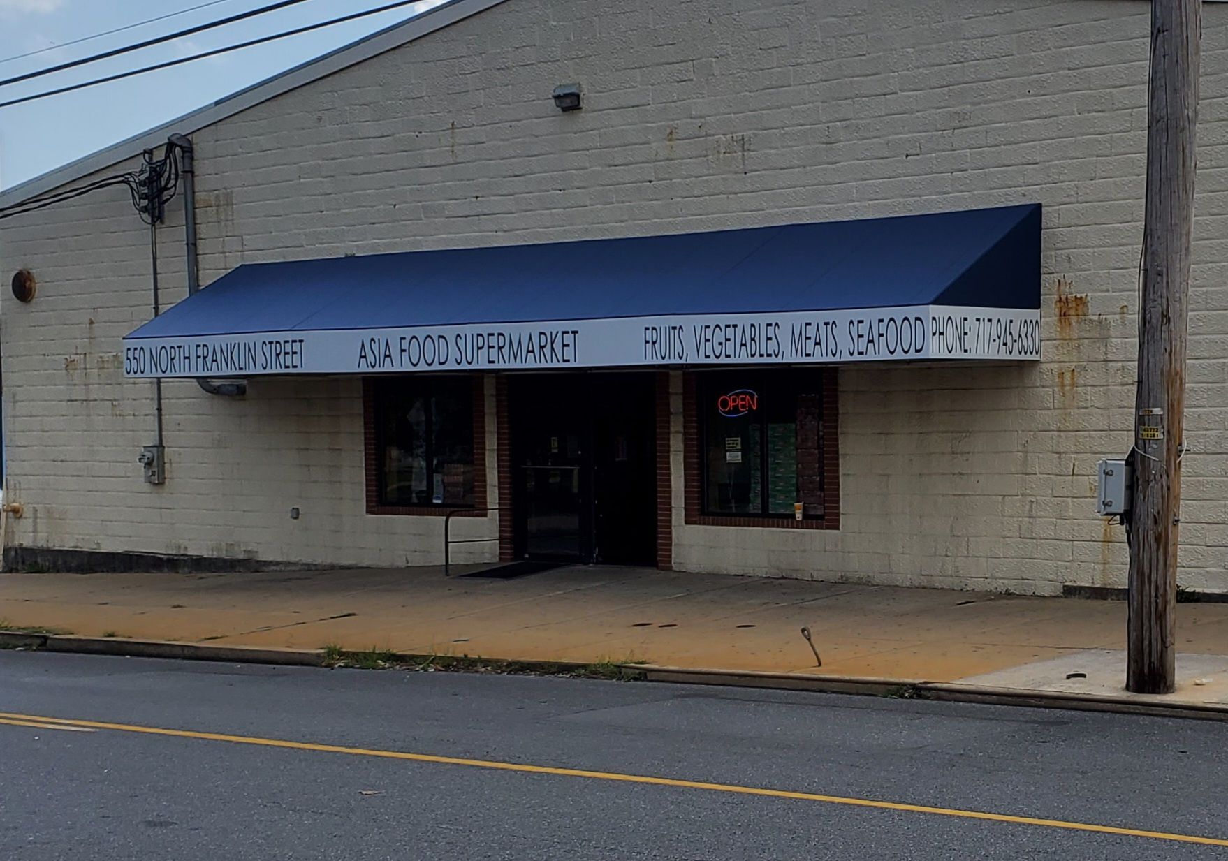 asia food supermarket awnings