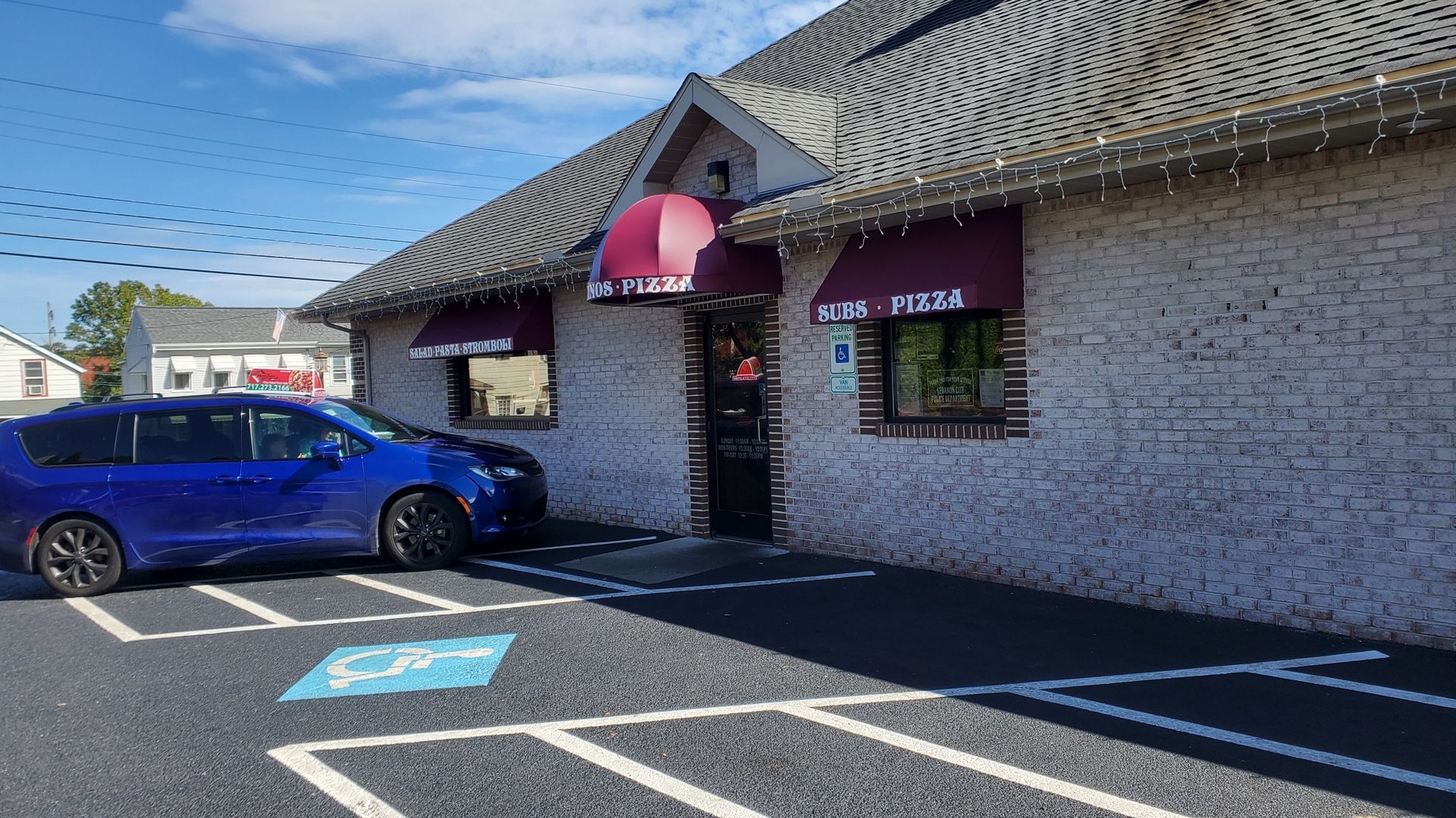 pizza restaurant door awnings