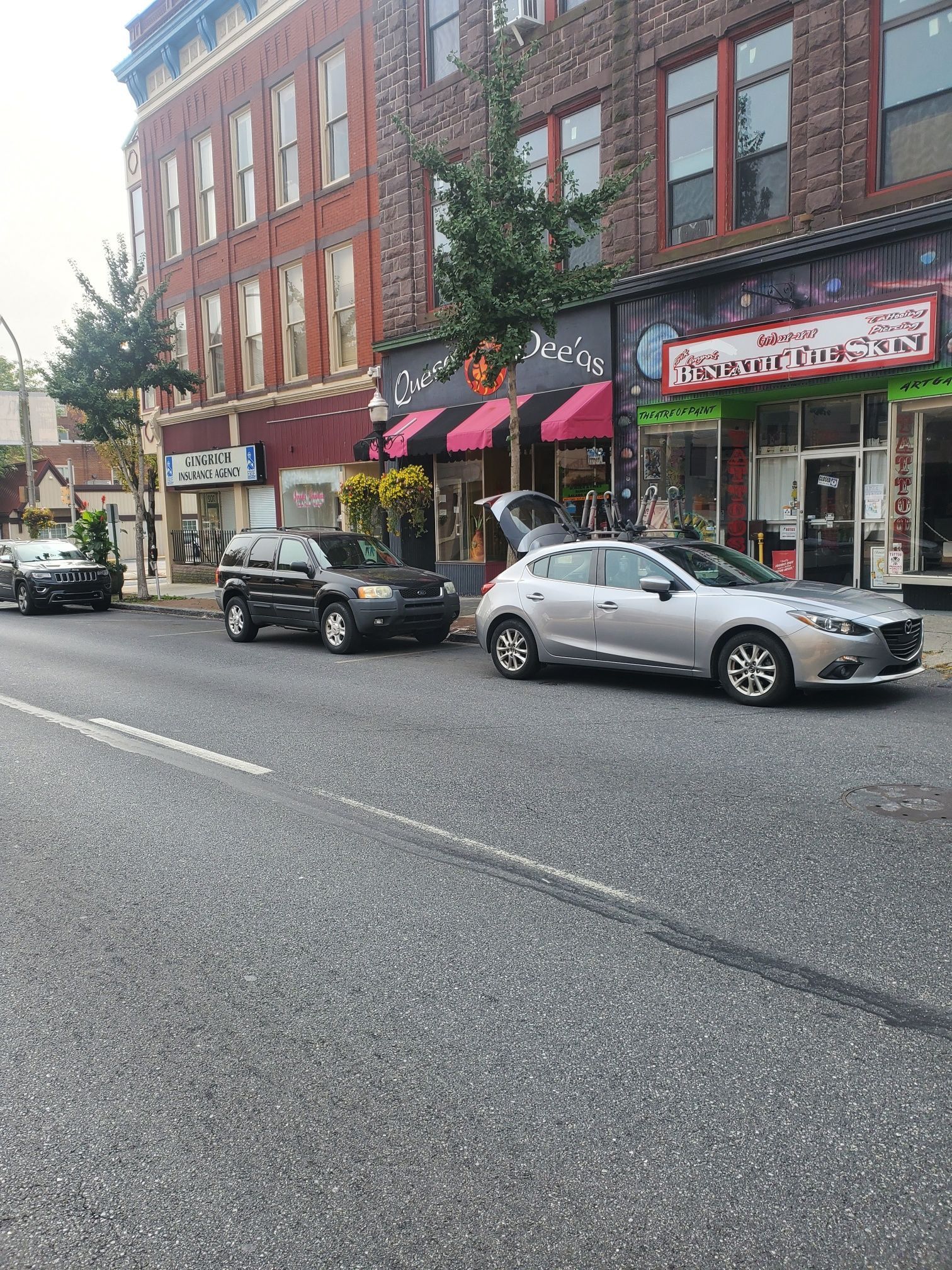 black and pink commercial awning