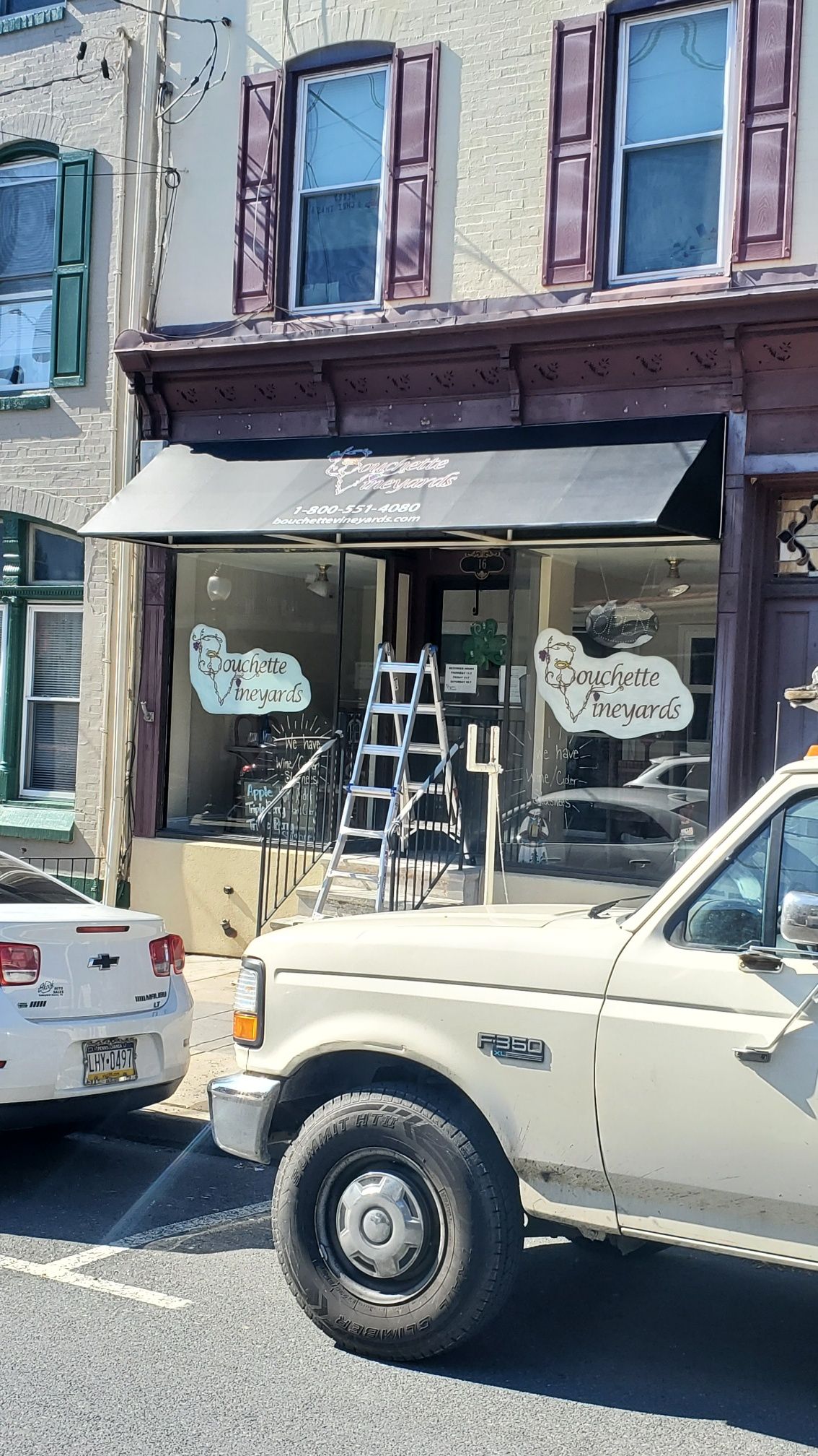 black commercial awning