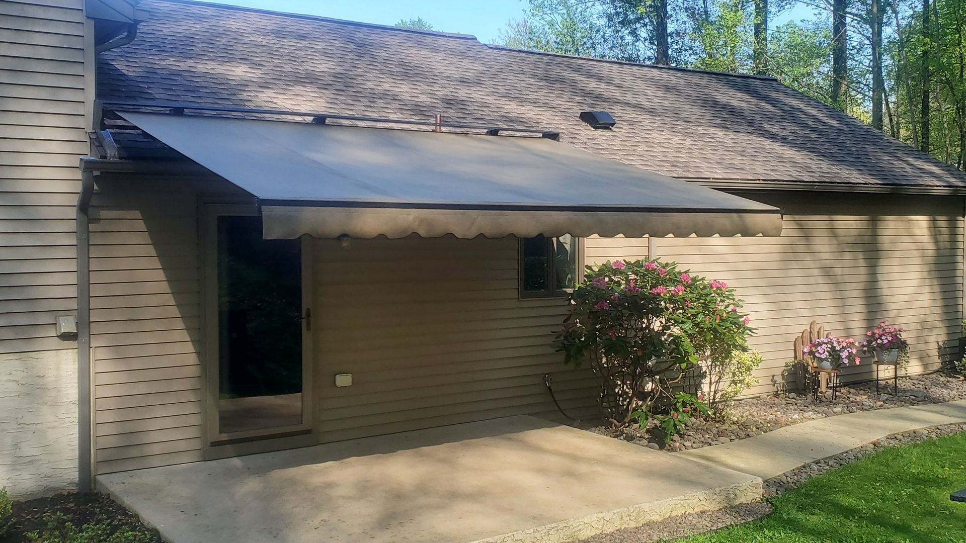 dark brown retractable awning
