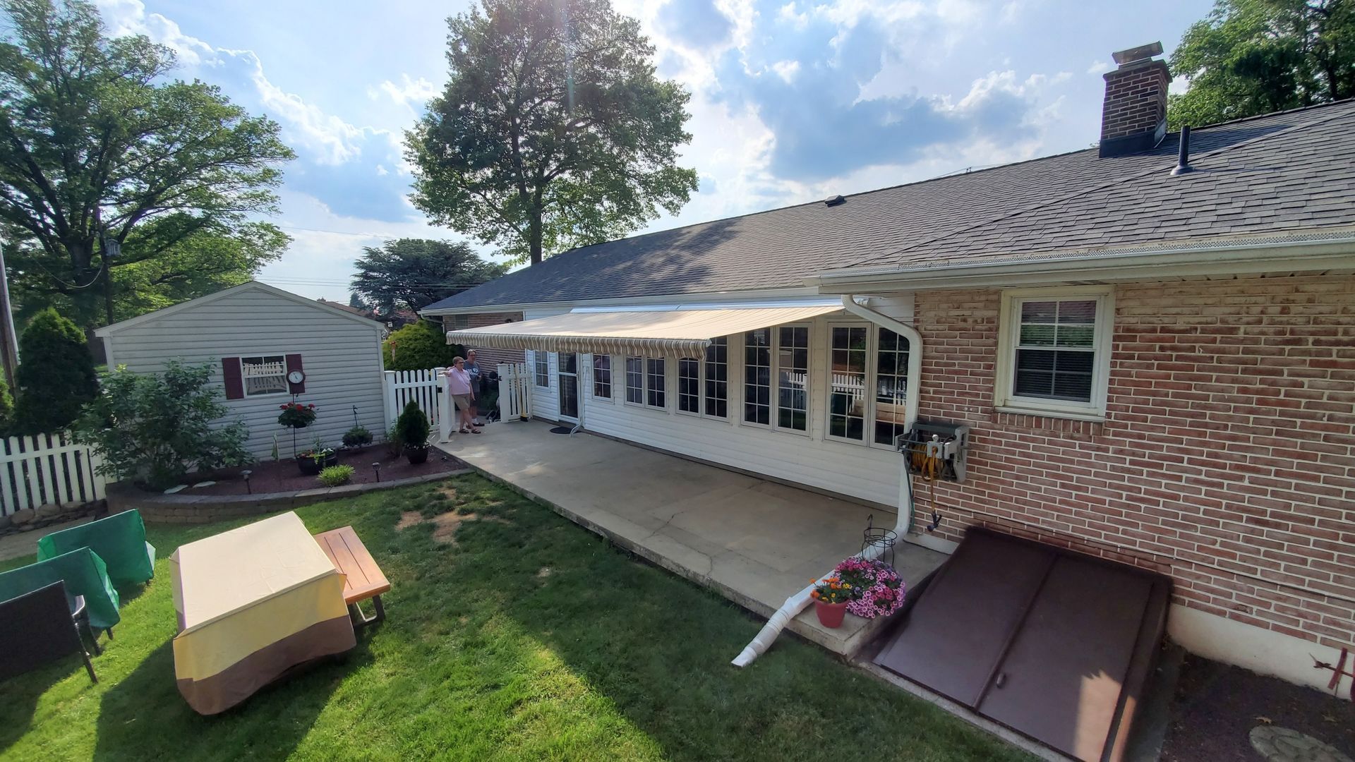 backyard retractable awning