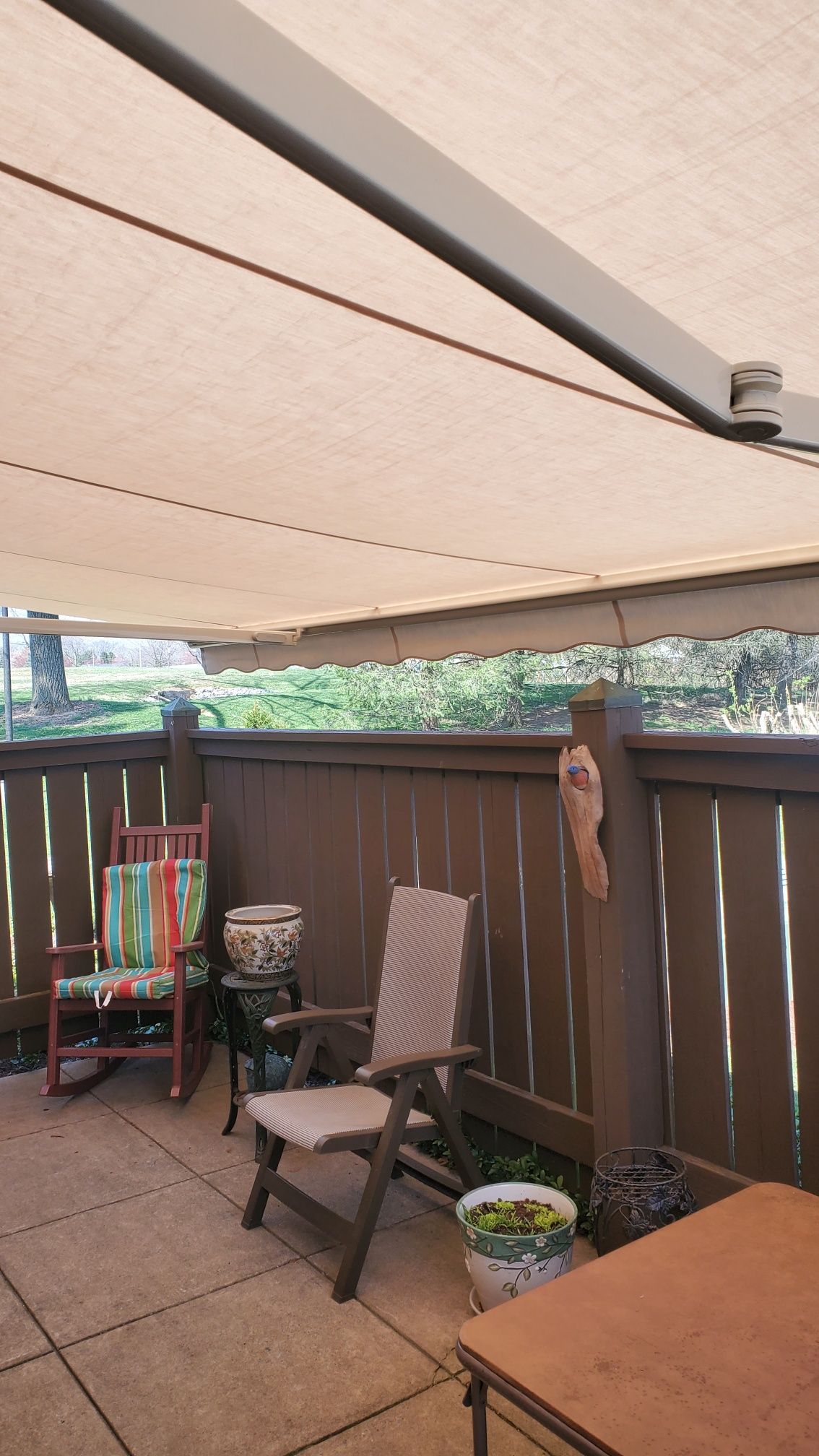 beige retractable awning