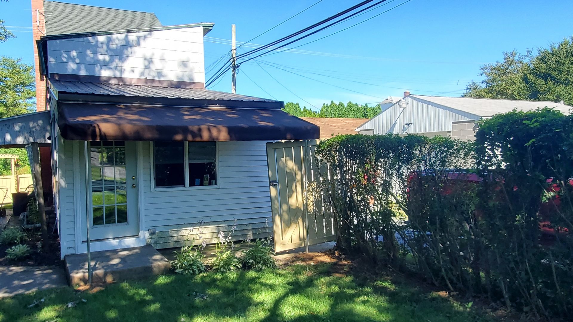 dark brown stationary patio cover