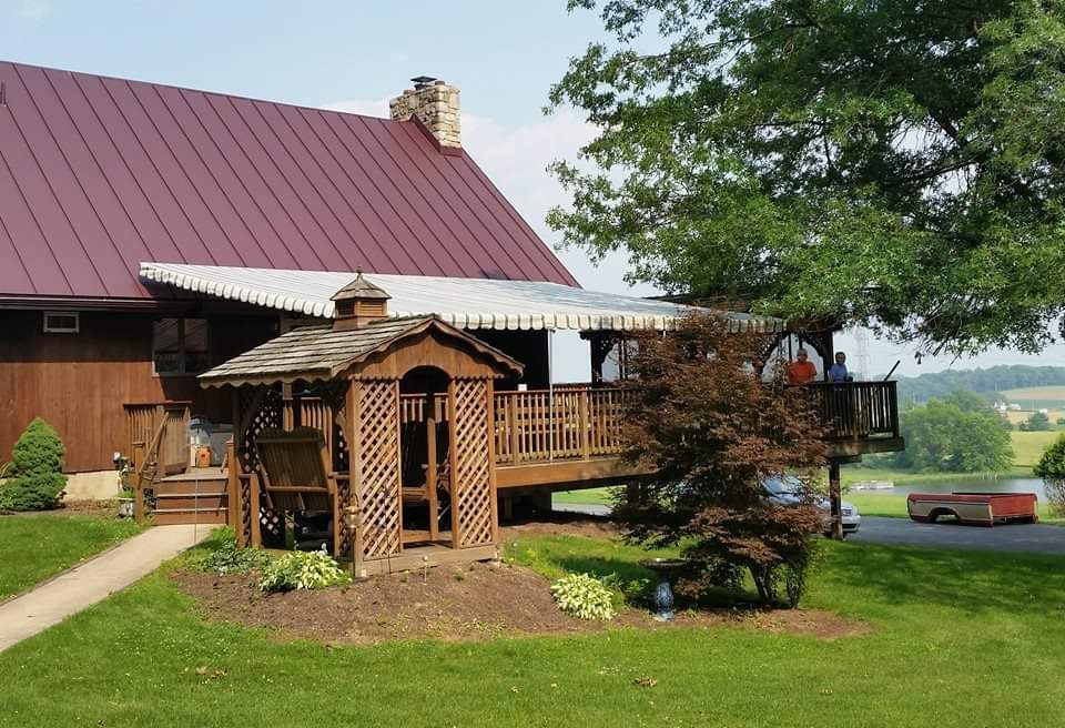 stationary wooden patio cover