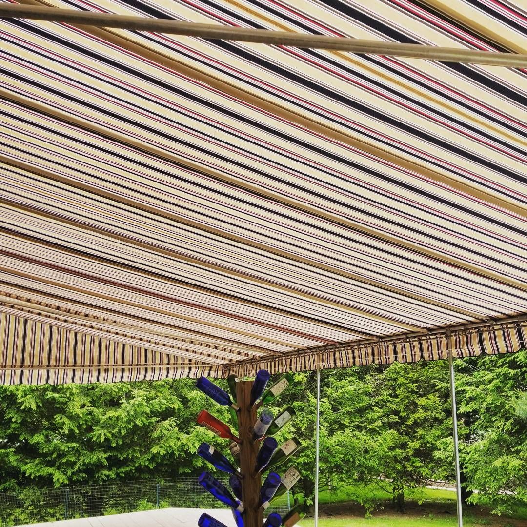 brown beige stationary patio cover