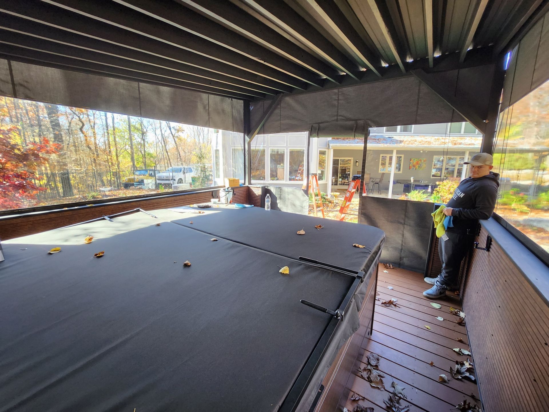 black roll up enclosure