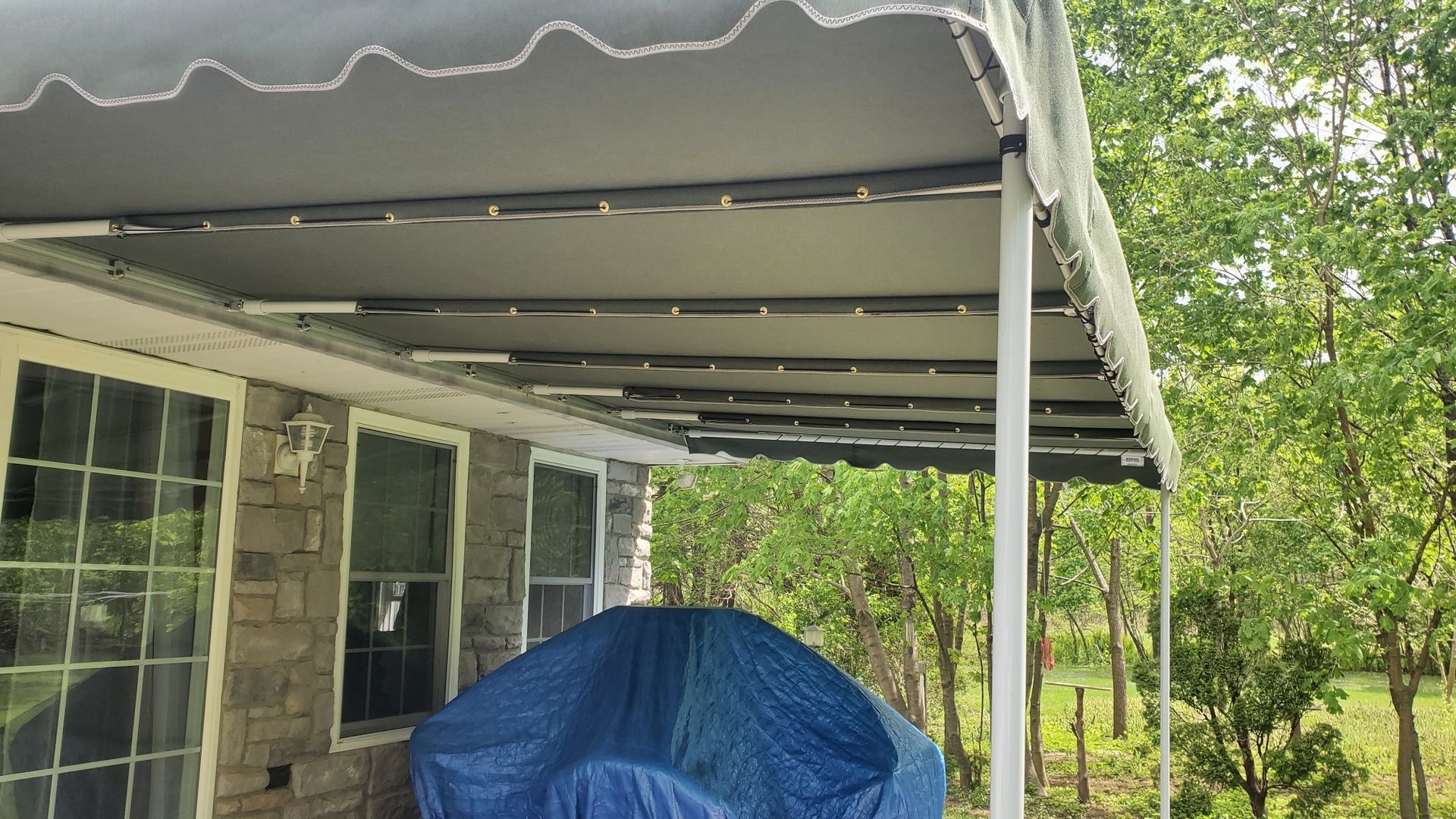 olive green stationary patio cover