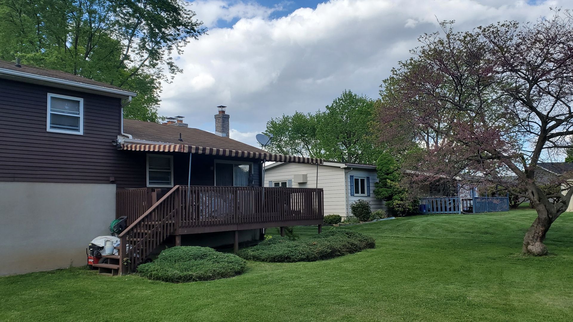 brown stripes stationary patio covers