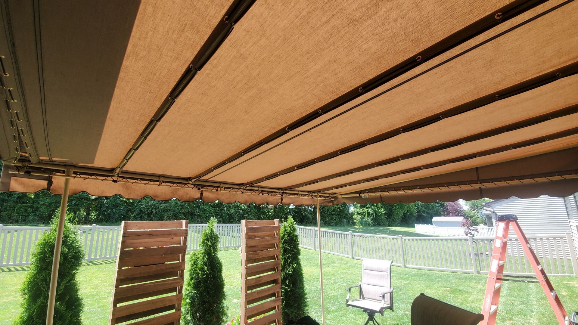 stationary patio cover beige