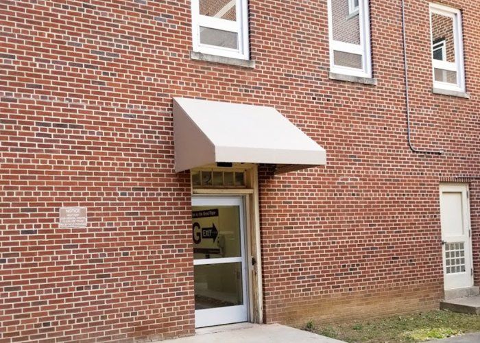 white commercial awning