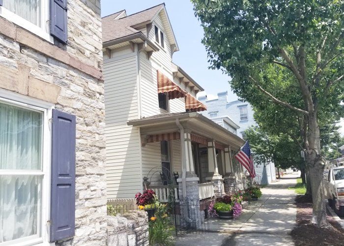 stripe residential window awnings