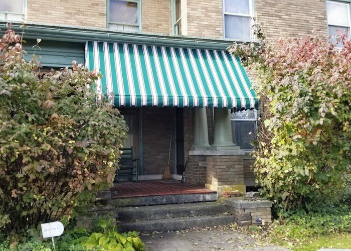 green white residential awning
