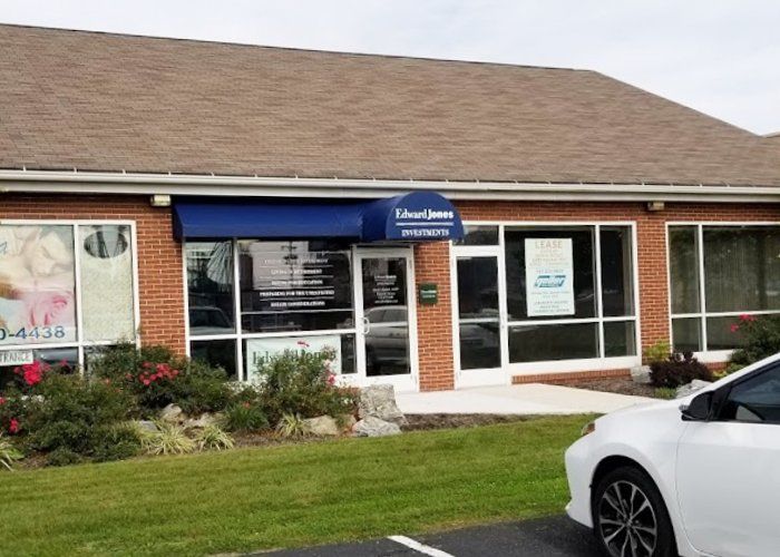 blue commercial awning office