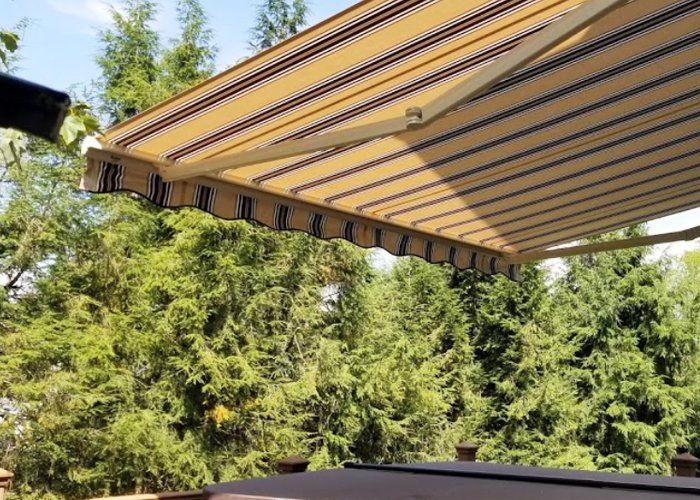 light stripes retractable awning