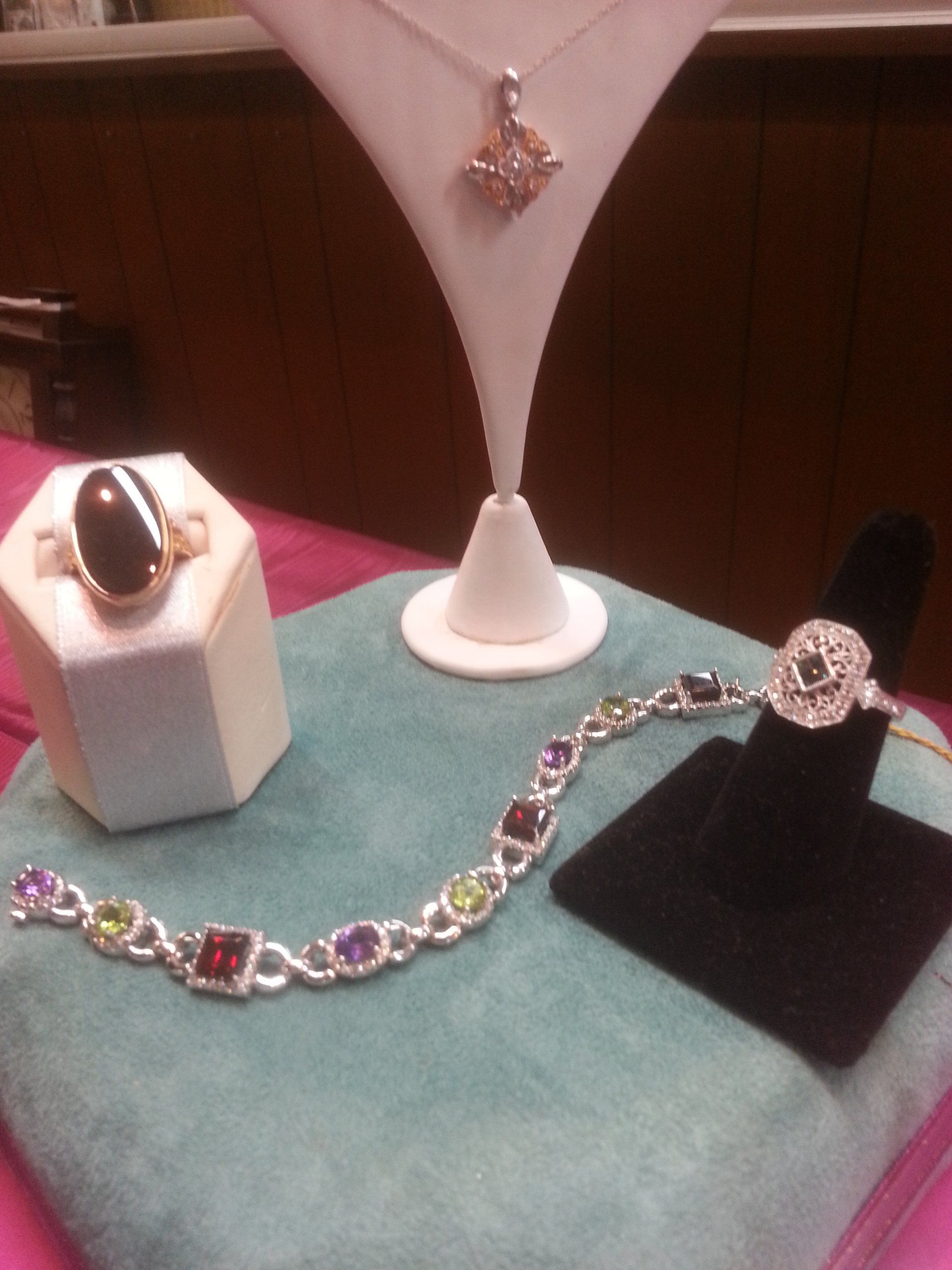 Diamond bracelet and rings