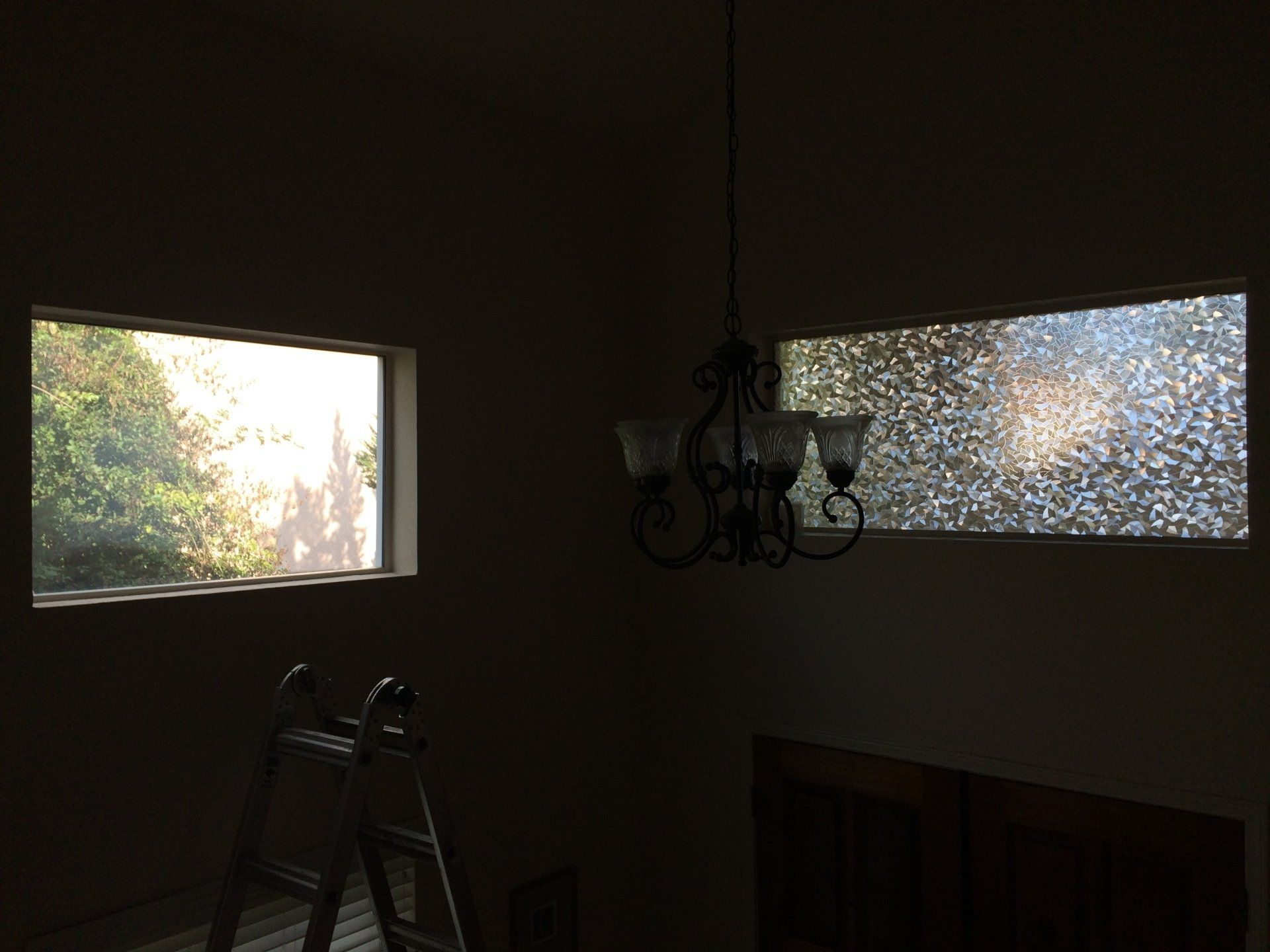 Crystal film before and after