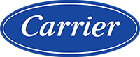 Carrier logo in blue oval with white text.