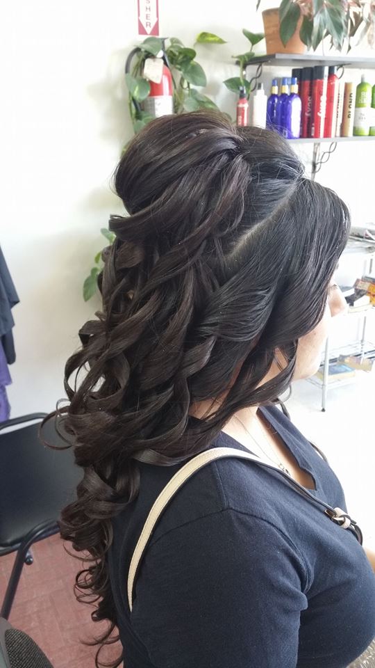 Woman curly hairstyle