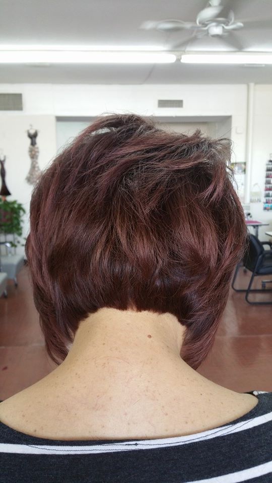 Woman with short haircut