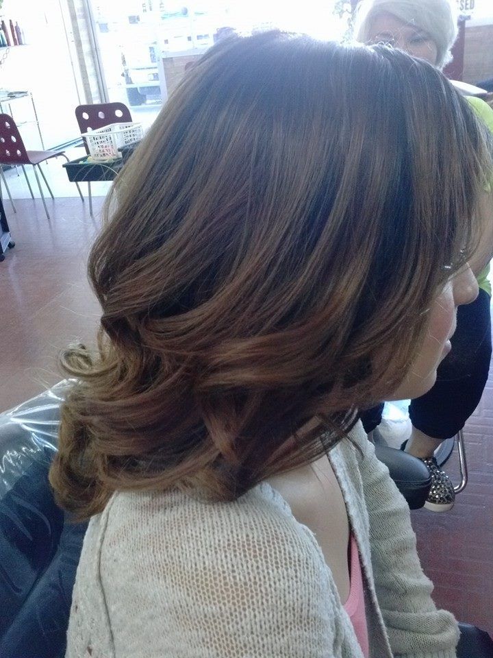 Woman curly hairstyle