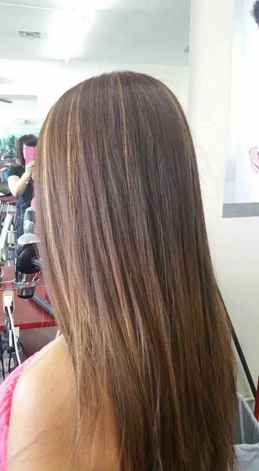 Woman with straight hair