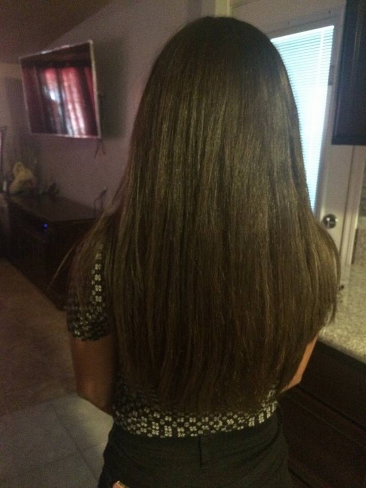 Woman with straight hair