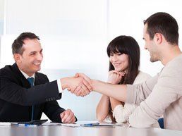 insurance agent with client