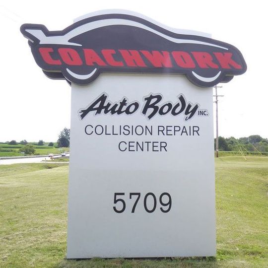 Sign for Coachwork Auto Body, INC.