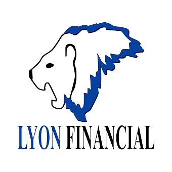 Blue and white lion head logo above the text “LYON FINANCIAL”