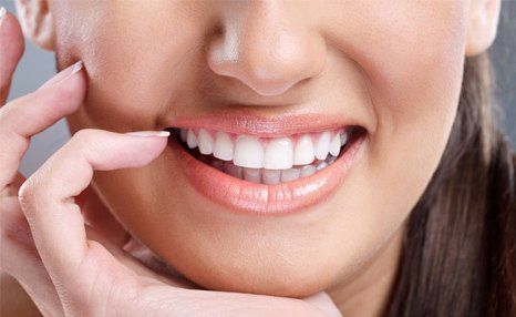 Woman's white smile
